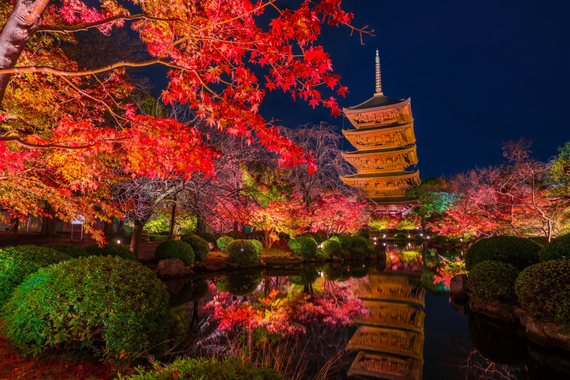 まるで鏡！境目がわからない程の京都の紅葉の美しさ！